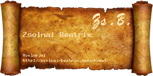 Zsolnai Beatrix névjegykártya
